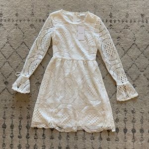 ASOS White Lace Long Sleeve Dress